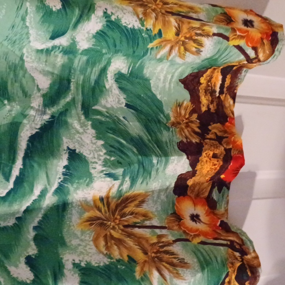 Roundy Bay sleeveless dress 100% polyester size L mainly green with white - Picture 7 of 7